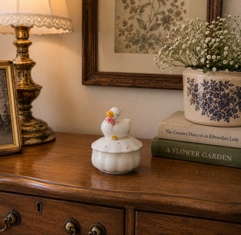 Vintage Duck Trinket Box Made in Taiwan